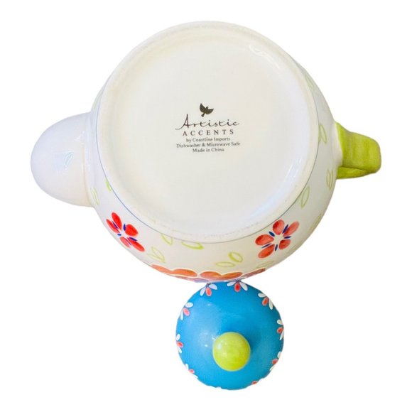 Hand Painted Vintage Teapot, Artistic Accents by Coastline Imports - Picture 7 of 9